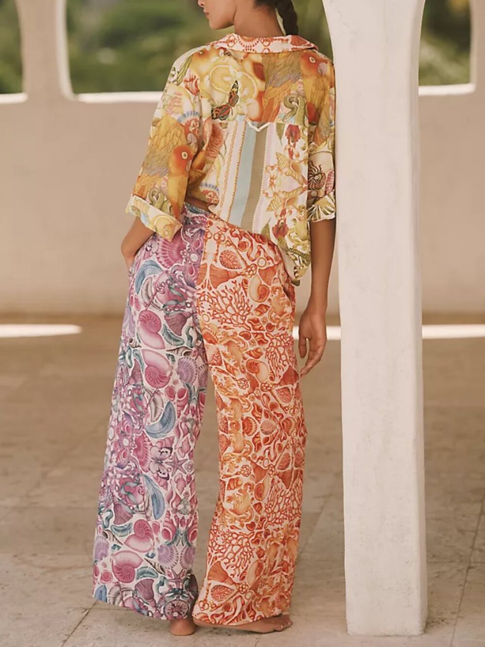 NWT Anthropologie Emily Carter x Celandine Printed Linen Blend Pants - Picture 2 of 2